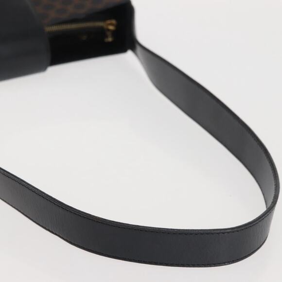 CELINE Macadam Canvas Shoulder Bag Pvc Leather Black Gold - Picture 7 of 13